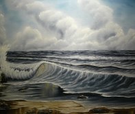 "Big ocean wave". 2012. Olja, 40x50 cm.