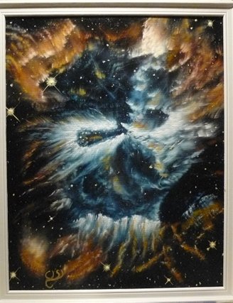 "Kattnebulosan". Våren 2013.  Olja på duk. 18X25 cm.